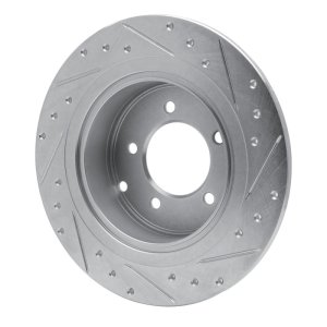 Chrysler 200 Brake Rotor (1) - Rear Left - R1 Concepts - Drilled & Slotted - Silver - `07-`17